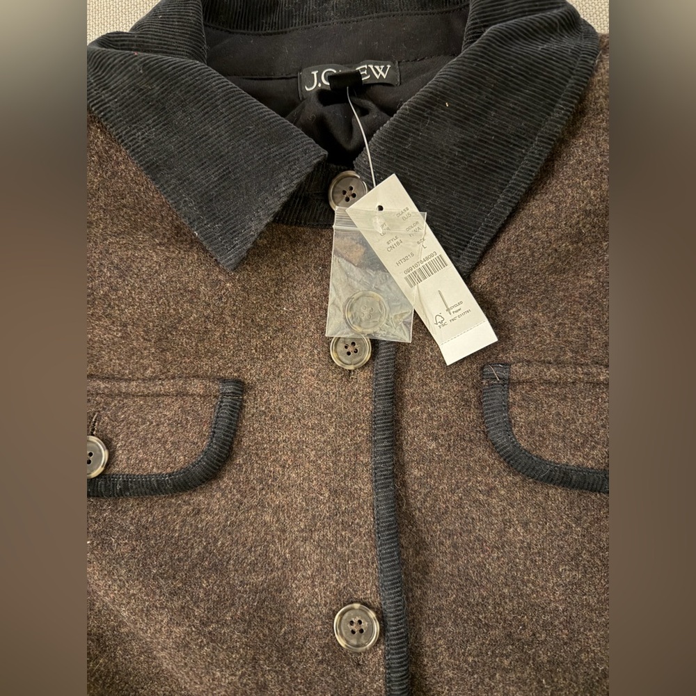 J CREW SIZE L Knit Lady Barn jacket in wool blend CN184 - Picture 5 of 6
